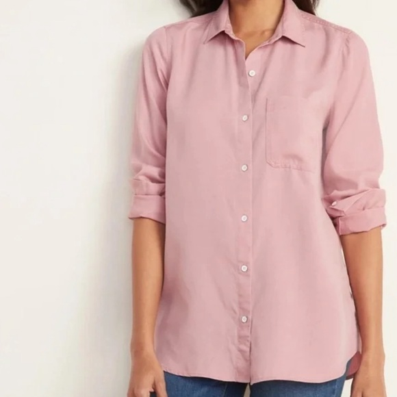 Old Navy Tencel long sleeve button down shirt - Picture 2 of 2